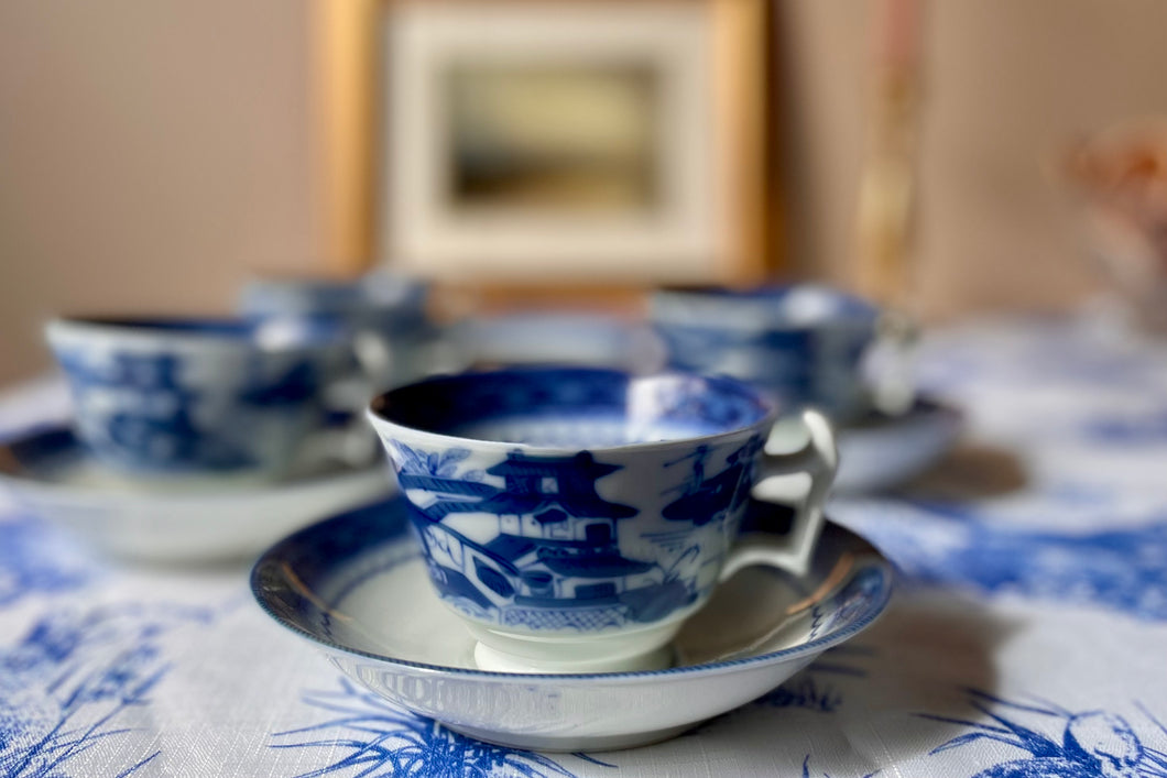 Blue Canton Teacup & Saucer Sets - Freckles & Feelings